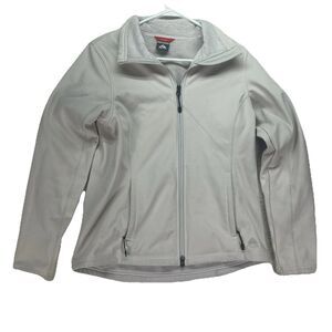 Vintage Nike ACG Jacket Womens Medium Cream Y2K Full Zip Soft‎ Shell Outdoors